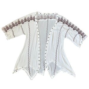 Gimmicks lightweight boho cream and light brown cardigan size small